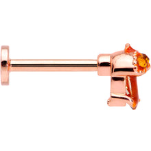 Load image into Gallery viewer, 16G 5/16 Rose Gold Hue Brown Gem Fall Acorn Labret Monroe Tragus