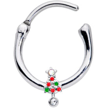 Load image into Gallery viewer, 16G 3/8 Clear Red Green Gem Christmas Tree Cartilage Clicker