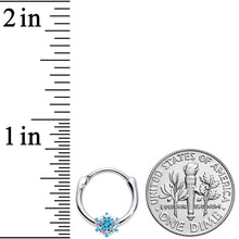 Load image into Gallery viewer, 16G 3/8 Aqua Gem Winter Snowflake Septum Clicker