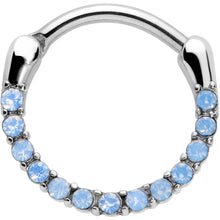 Load image into Gallery viewer, 16G 3/8 Light Blue Gem Paved Cartilage Clicker