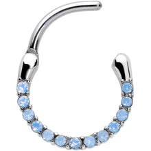Load image into Gallery viewer, 16G 3/8 Light Blue Gem Paved Cartilage Clicker