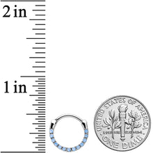 Load image into Gallery viewer, 16G 3/8 Light Blue Gem Paved Cartilage Clicker