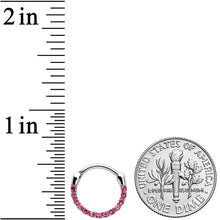 Load image into Gallery viewer, 16G 3/8 Pink Gem Paved Cartilage Clicker