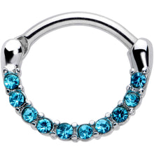 Load image into Gallery viewer, 16G 5/16 Aqua Gem Paved Cartilage Clicker