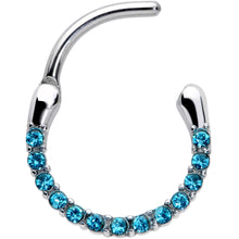 Load image into Gallery viewer, 16G 3/8 Baby Blue Gem Paved Cartilage Clicker