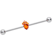 Load image into Gallery viewer, 14G Brown Gem Fall Autumn Acorn Industrial Barbell 38mm