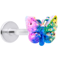 Load image into Gallery viewer, 16G 5/16 Baroque Rainbow Butterfly Labret Monroe Tragus