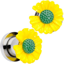 Load image into Gallery viewer, Yellow Daisy Flower Screw Fit Plug Set