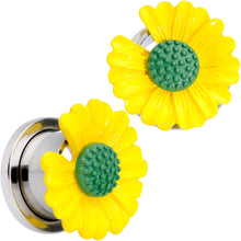 Load image into Gallery viewer, Yellow Daisy Flower Screw Fit Plug Set
