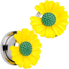 Load image into Gallery viewer, Yellow Daisy Flower Screw Fit Plug Set
