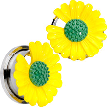 Load image into Gallery viewer, Yellow Daisy Flower Screw Fit Plug Set