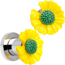 Load image into Gallery viewer, Yellow Daisy Flower Screw Fit Plug Set