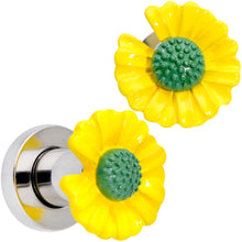 Load image into Gallery viewer, Yellow Daisy Flower Screw Fit Plug Set