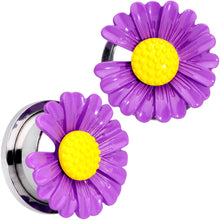 Load image into Gallery viewer, Purple Daisy Flower Screw Fit Plug Set