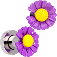 Load image into Gallery viewer, Purple Daisy Flower Screw Fit Plug Set