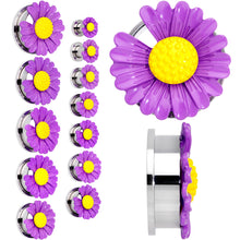 Load image into Gallery viewer, Purple Daisy Flower Screw Fit Plug Set