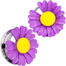 Load image into Gallery viewer, Purple Daisy Flower Screw Fit Plug Set