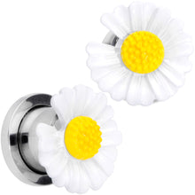 Load image into Gallery viewer, White Daisy Flower Screw Fit Plug Set