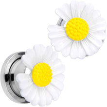Load image into Gallery viewer, White Daisy Flower Screw Fit Plug Set