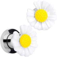 Load image into Gallery viewer, White Daisy Flower Screw Fit Plug Set