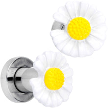 Load image into Gallery viewer, White Daisy Flower Screw Fit Plug Set