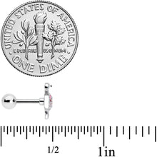 Load image into Gallery viewer, 16G 1/4 Pink Gem Funky Flamingo Cartilage Tragus Earring