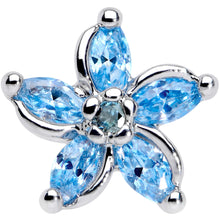 Load image into Gallery viewer, 16G 5/16 Aqua Gem Pretty Petals Flower Labret Monroe Tragus