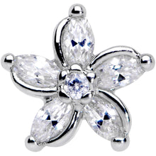 Load image into Gallery viewer, 16G 5/16 Clear Gem Pretty Petals Flower Labret Monroe Tragus