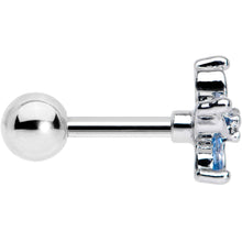 Load image into Gallery viewer, 16G 1/4 Aqua Gem Pretty Petals Flower Cartilage Tragus Earring