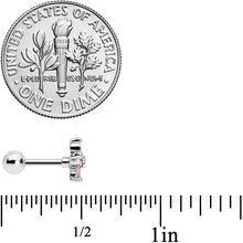 Load image into Gallery viewer, 16G 1/4 Pink Gem Pretty Petals Flower Cartilage Tragus Earring