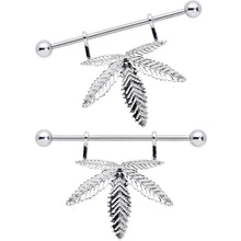 Load image into Gallery viewer, 14G 11/16 Hanging Pot Leaf Dangle Nipple Shield Set