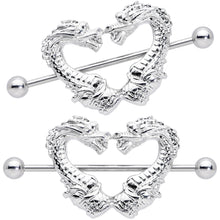 Load image into Gallery viewer, 14G 13/16 Dragons Heart Nipple Shield Set