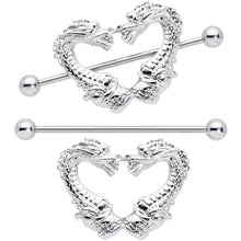 Load image into Gallery viewer, 14G 13/16 Dragons Heart Nipple Shield Set