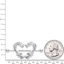 Load image into Gallery viewer, 14G 13/16 Dragons Heart Nipple Shield Set