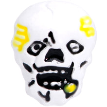 Load image into Gallery viewer, 16G 1/4 Black White Skull Halloween Cartilage Tragus Earring