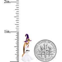 Load image into Gallery viewer, Gold Tone Ghost Witch Halloween Top Mount Dangle Belly Ring