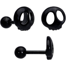 Load image into Gallery viewer, 16G 1/4 Black Ghost Boo Halloween Cartilage Tragus Curation Set of 3