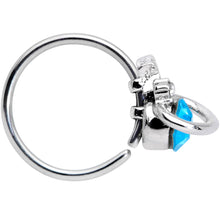 Load image into Gallery viewer, 20G 1/4 Clear Blue Gem Star Saturn Nose Hoop