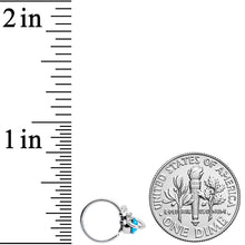 Load image into Gallery viewer, 20G 1/4 Clear Blue Gem Star Saturn Nose Hoop