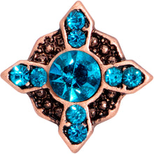 Load image into Gallery viewer, 16G 1/4 Aqua Gem Rose Gold Tone Renaissance Cartilage Tragus