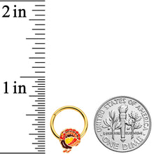 Load image into Gallery viewer, 16G 3/8 Gold Tone Turkey Thanksgiving Hinged Segment Ring