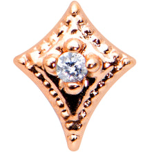 Load image into Gallery viewer, 16G 1/4 Clear Gem Rose Gold Tone Edgy Rhombus Labret Tragus