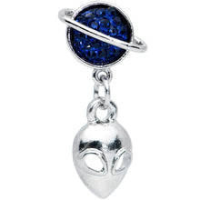 Load image into Gallery viewer, 16G 1/4 Alien Blue Planet Dangle Labret Monroe Tragus