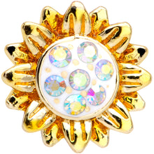 Load image into Gallery viewer, 16G 1/4 Aurora Gem Scintillating Sunflower Cartilage Tragus