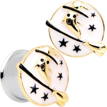 Load image into Gallery viewer, White Witch Ghost Broom Halloween Double Flare Plug Set