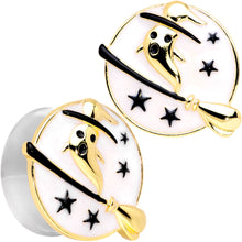 Load image into Gallery viewer, White Witch Ghost Broom Halloween Double Flare Plug Set