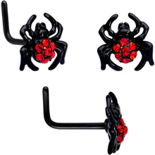 Load image into Gallery viewer, 16G 20G Red Spider Halloween Cartilage Labret Nose Set of 3