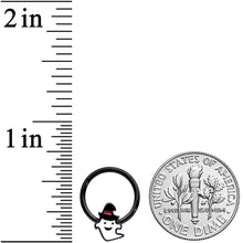 Load image into Gallery viewer, 16G 3/8 Black Witchy Ghost Halloween Hinged Segment Ring