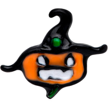 Load image into Gallery viewer, 20G 1/4 Gold Tone Growling Pumpkin Halloween Nose Bone