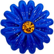 Load image into Gallery viewer, 16G 5/16 Yellow Gem Blue Sunflower Labret Monroe Tragus
